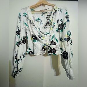 Free People Floral blouse with buttons